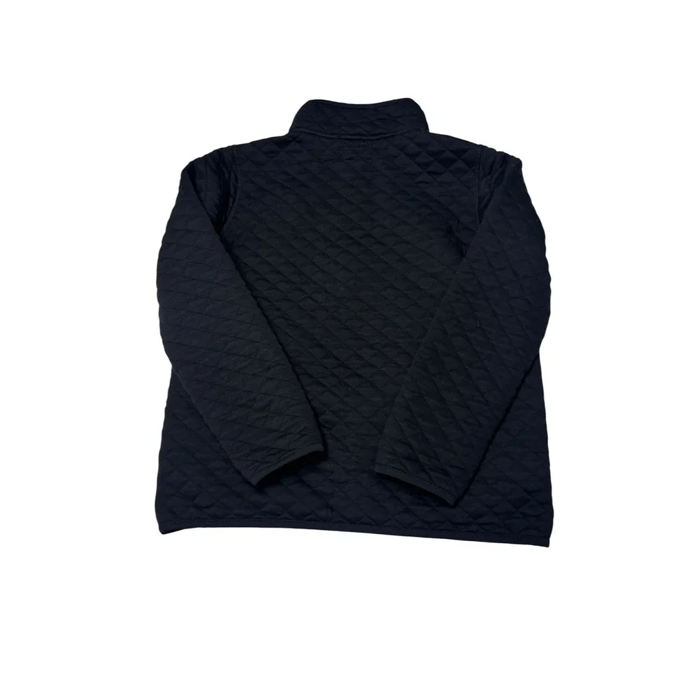 Marine Layer Mens‎ Small Quilted Quarter Zip Pullover Black Rumpus Dog Cat Logo